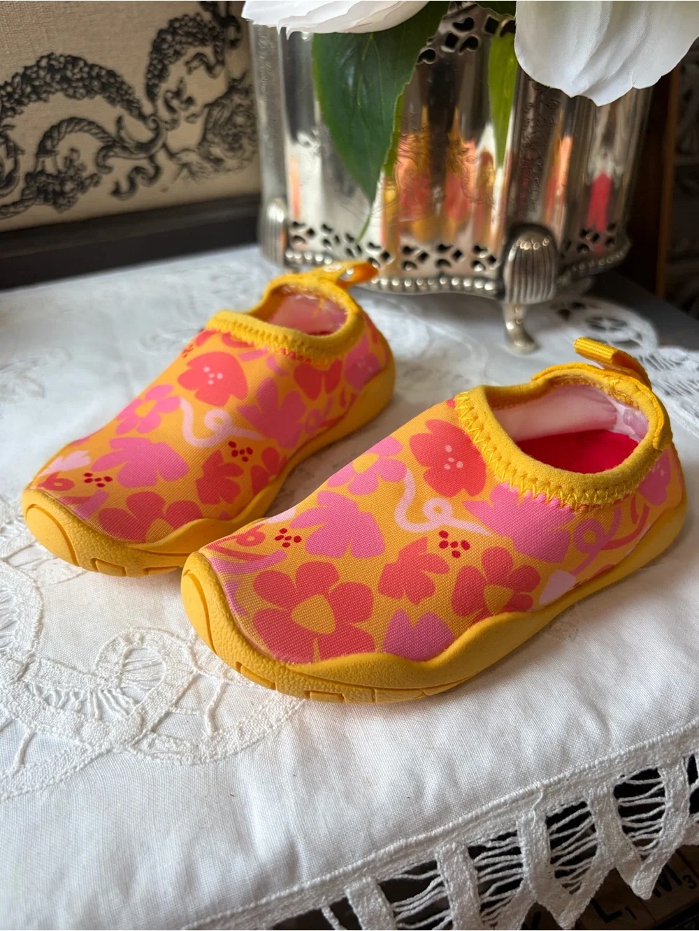 Reima Lean kids water shoes pink orange US 5